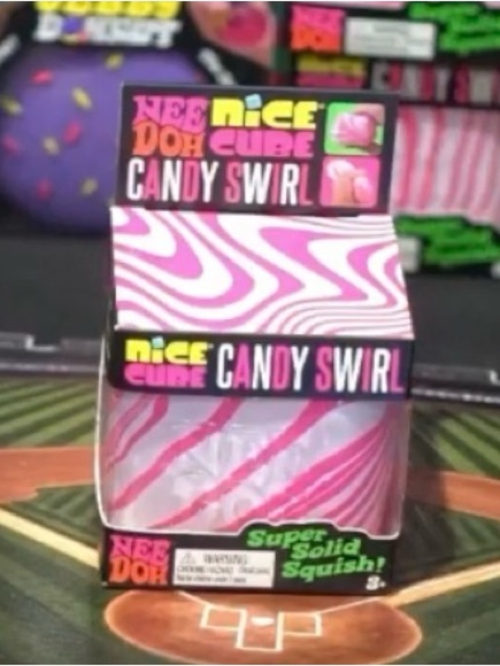 Schylling- Needoh- Candy Swirl Pink Cube Stress Toy- AUTHENTIC!!